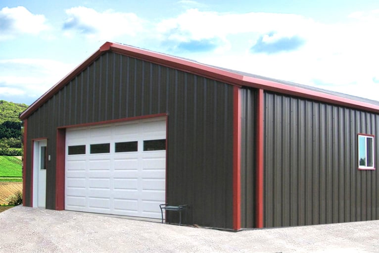 24x30x10 Metal Garage - Vertical Roof - Metal Carports